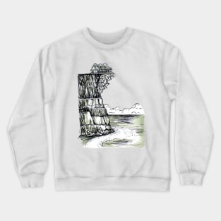 Creepy House on the Cliff Crewneck Sweatshirt